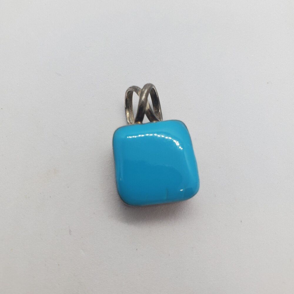Sterling Silver Blue Glass Pendant